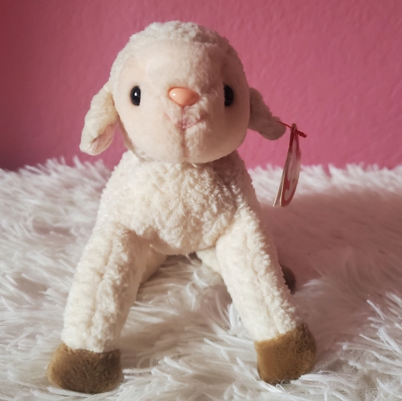 Ty Beanie Babies Ewey The Lamb - Picture 1 of 7